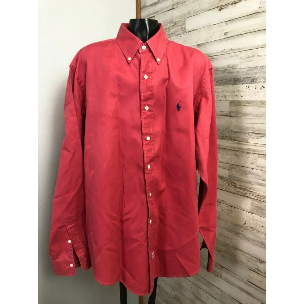 Ralph Lauren Polo Mens Rose Button Down Shirt 100% Cotton XL - Picture 1 of 5